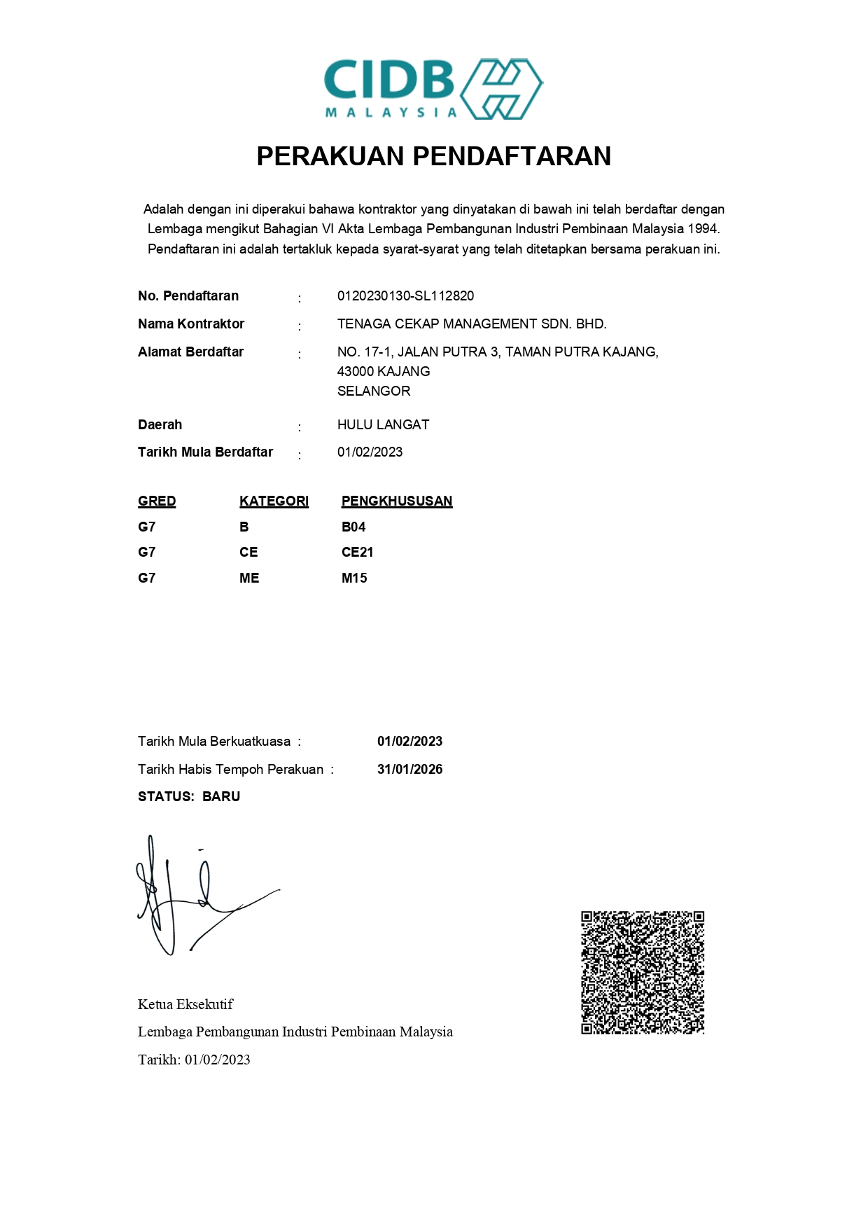 CIDB – Construction Industry Development Board (G7)